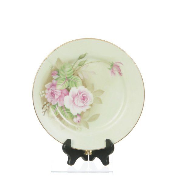 Vintage Lefton Heritage Rose Small Plate Signed 7 1/4 inches wide - Picture 3 of 5